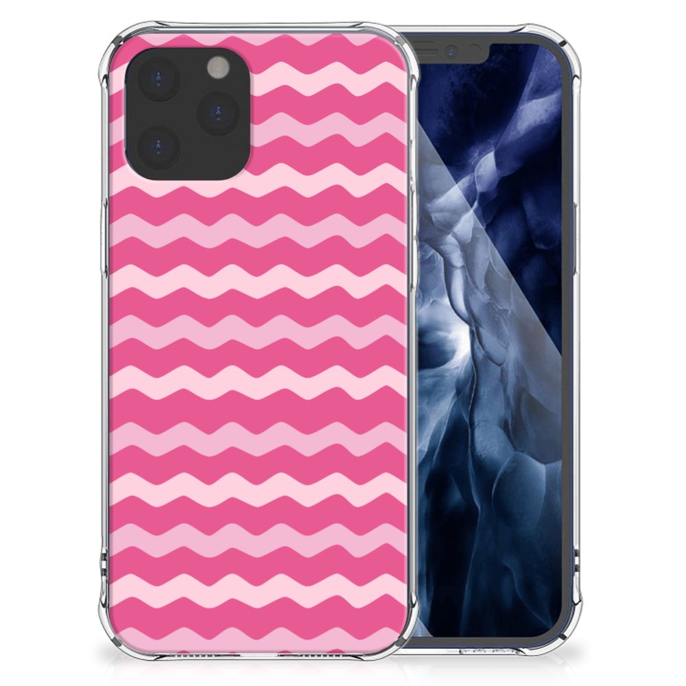 iPhone 12 Pro Max Doorzichtige Silicone Hoesje Waves Pink B2C Telecom