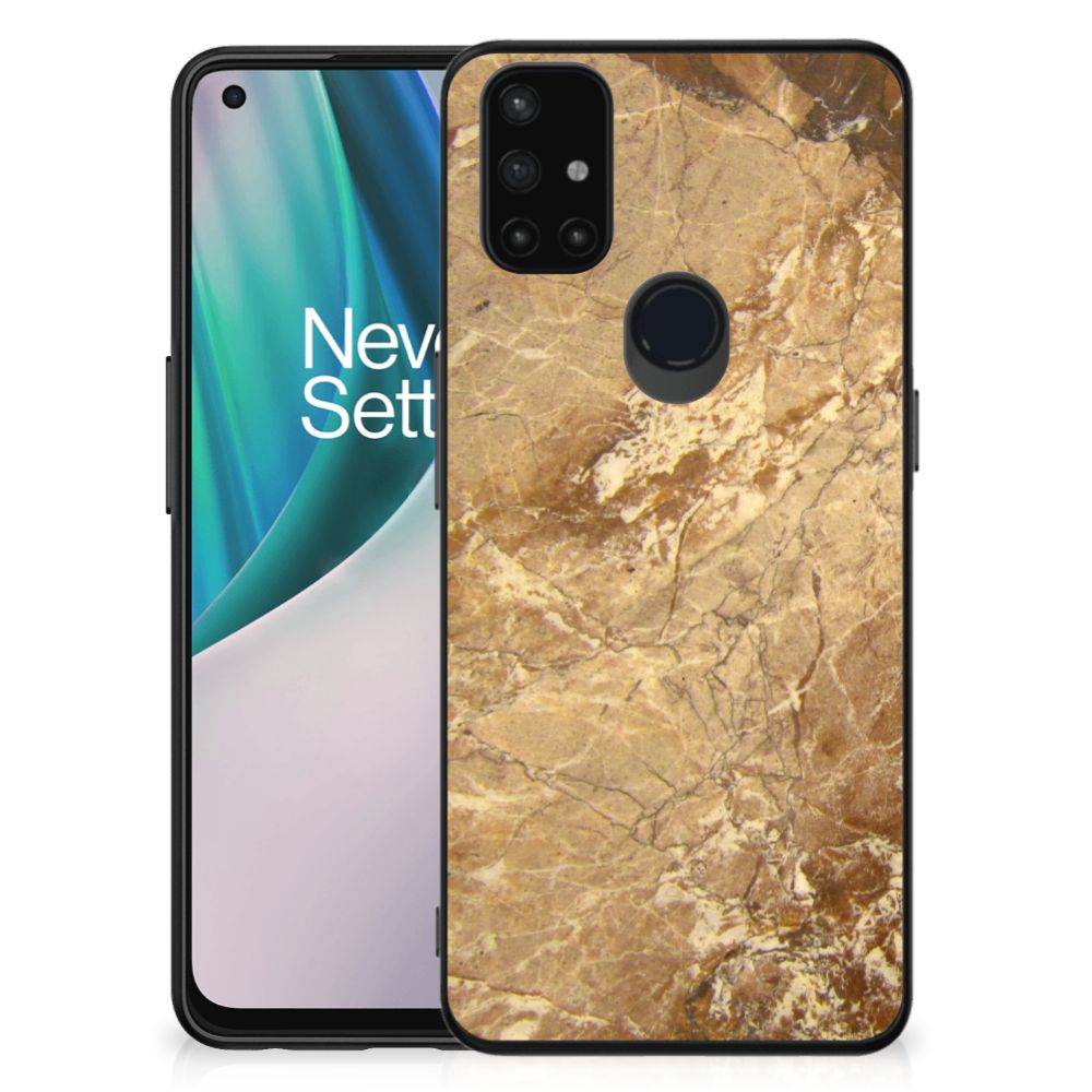OnePlus Nord N10 5G Marmeren Print Telefoonhoesje Marmer Creme