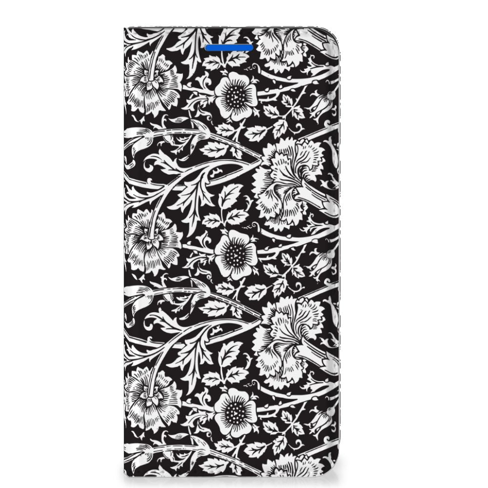 OPPO Reno6 5G Smart Cover Black Flowers - B2C Telecom