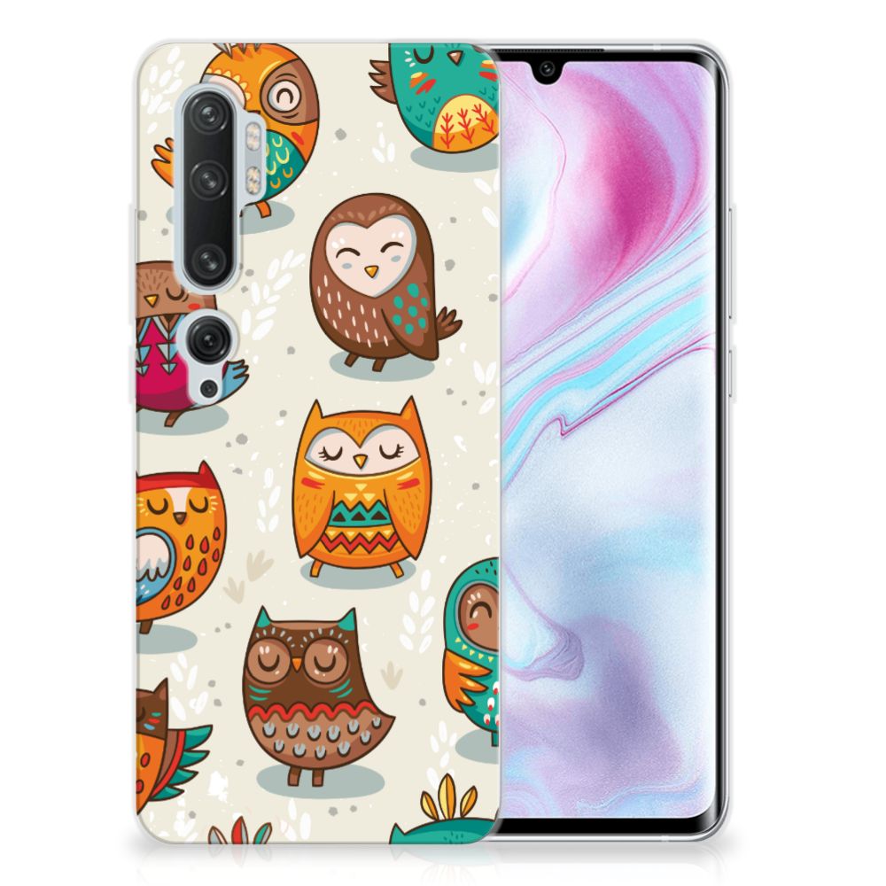 Xiaomi Mi Note 10 Pro TPU Hoesje Vrolijke Uilen B2C Telecom