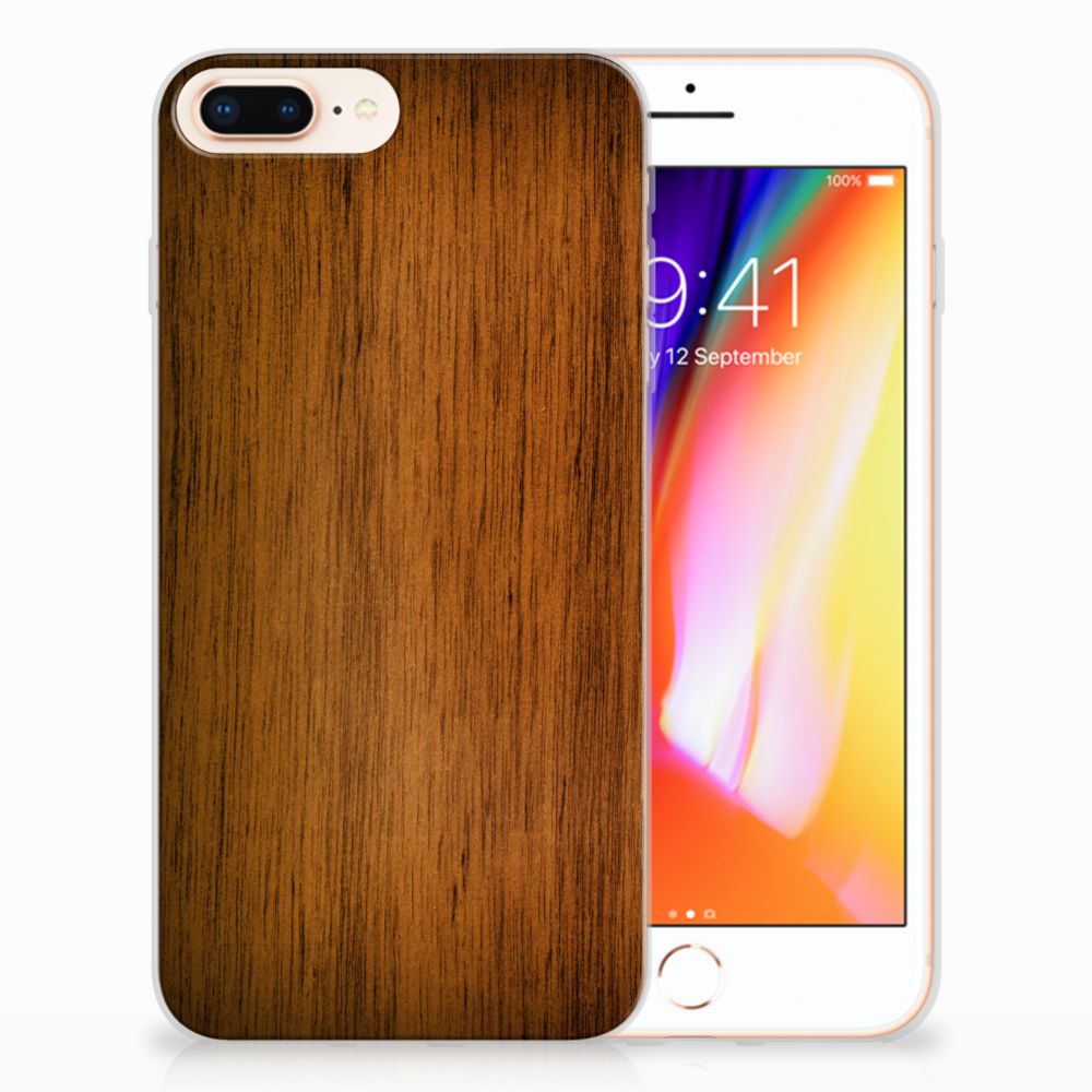 Apple iPhone 7 Plus | 8 Plus Bumper Hoesje Donker Hout
