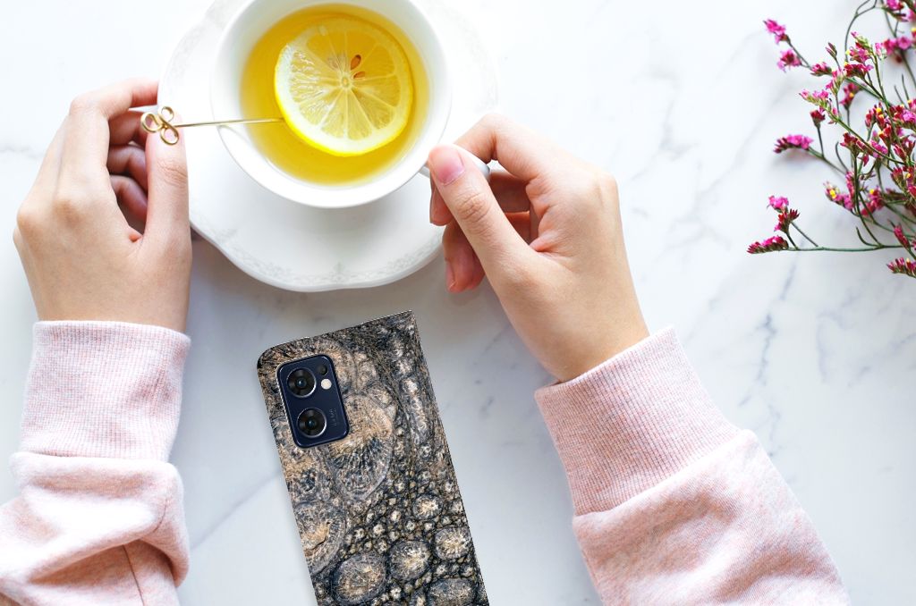 OPPO Find X5 Lite | Reno7 5G Hoesje maken Krokodillenprint - B2C Telecom