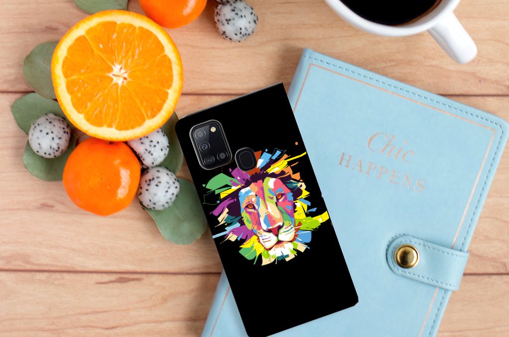 Samsung Galaxy A21s Magnet Case Lion Color - B2C Telecom