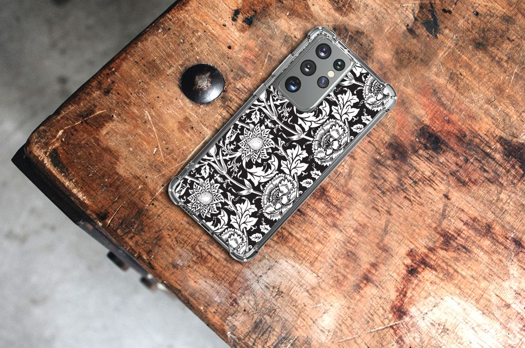 Samsung Galaxy S21 Ultra Case Black Flowers B2C Telecom