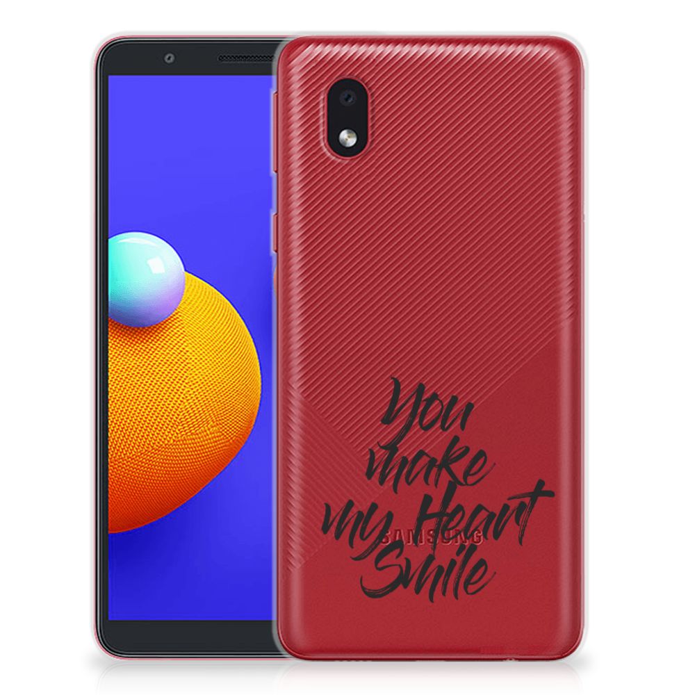 Samsung Galaxy A01 Core Siliconen hoesje met naam Heart Smile