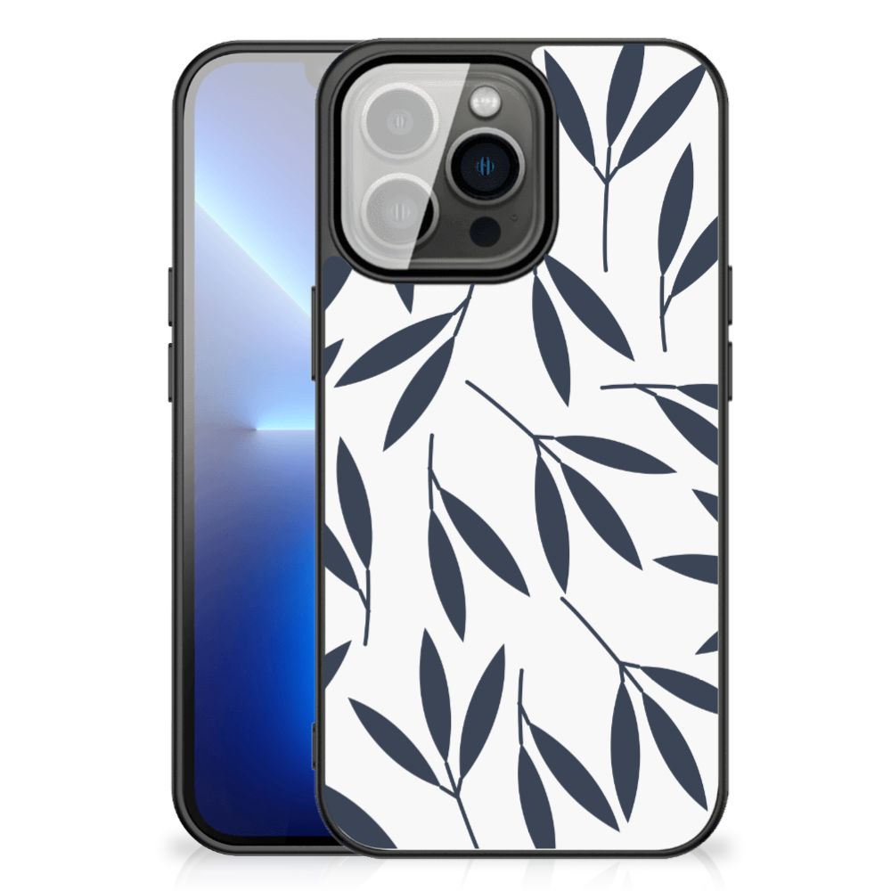 iPhone 13 Pro Max Bloemen Hoesje Leaves Blue B2C Telecom