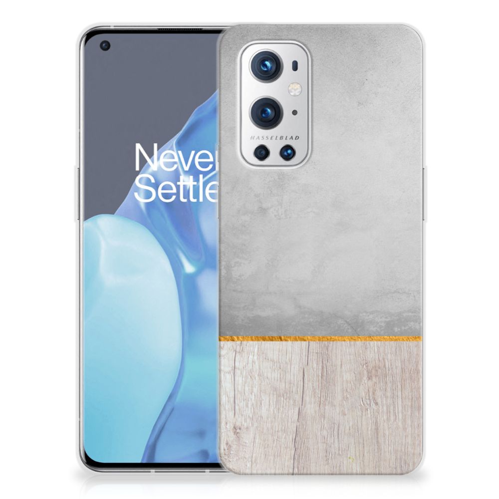 OnePlus 9 Pro Bumper Hoesje Wood Concrete B2C Telecom