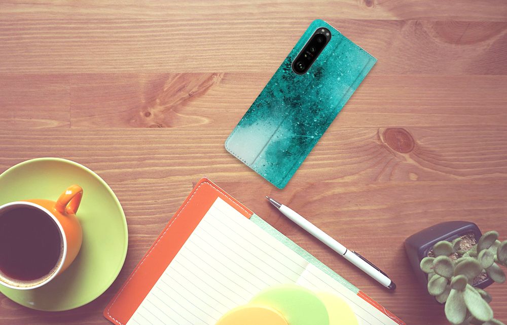 Bookcase Sony Xperia 1 III Painting Blue - B2C Telecom