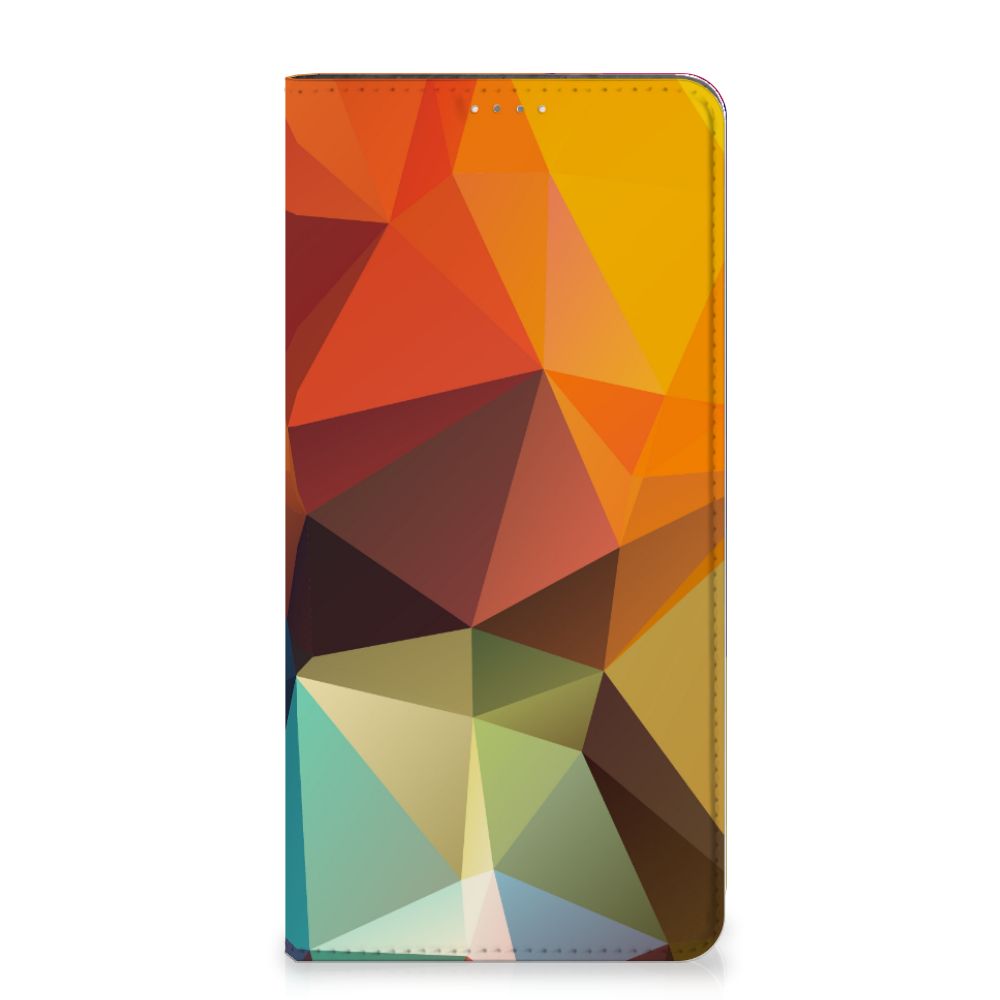 Samsung Galaxy A14 4G Stand Case Polygon Color with multicolored triangular geometric patterns.