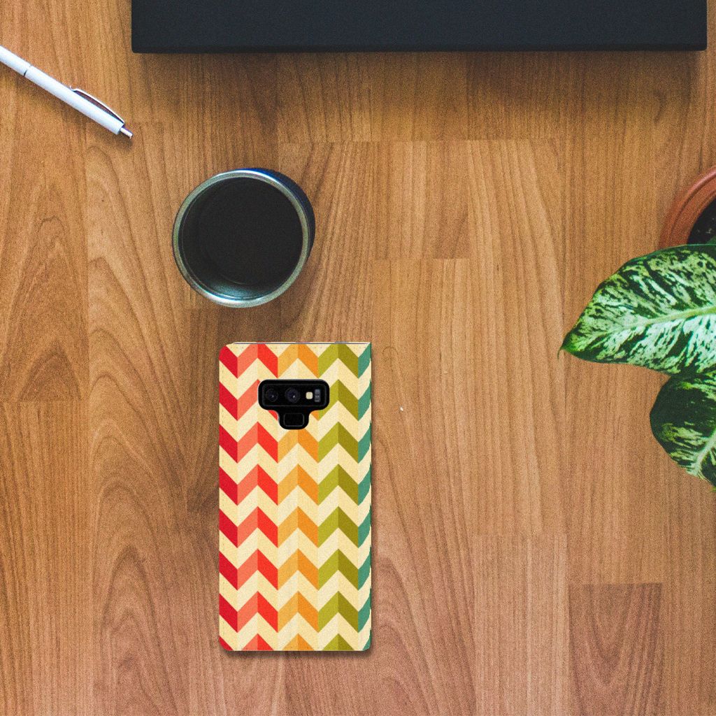 Samsung Galaxy Note 9 Hoesje met Magneet Zigzag Multi Color