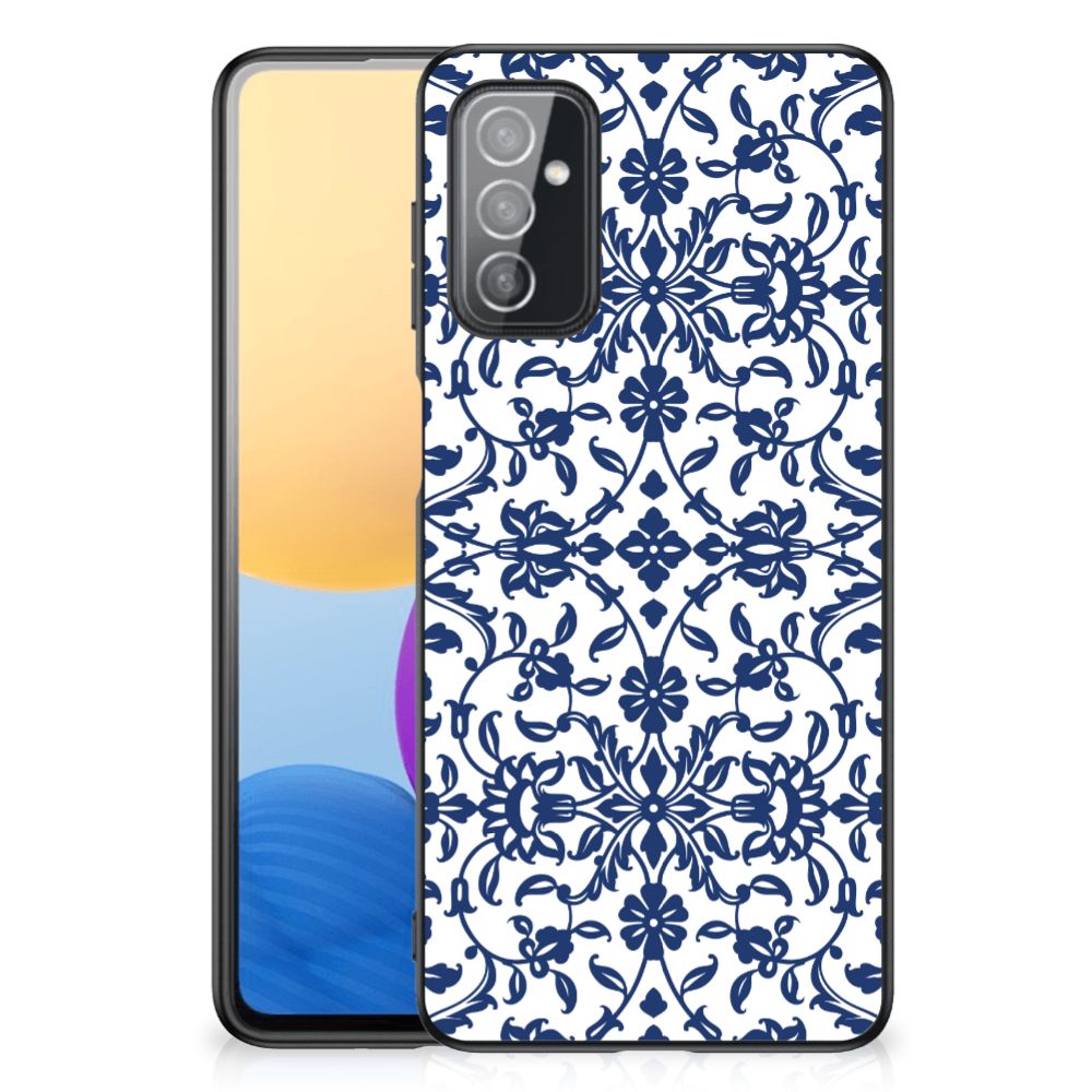 Samsung Galaxy M52 Bloemen Hoesje Flower Blue