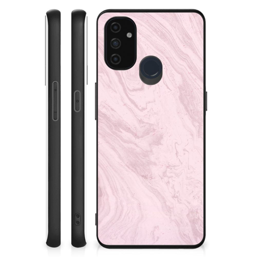 OnePlus Nord N100 Marmeren Print Telefoonhoesje Marble Pink - Origineel Cadeau Vriendin B2C Telecom
