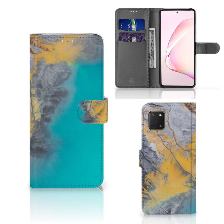 Samsung Note 10 Lite Bookcase Marble Blue Gold
