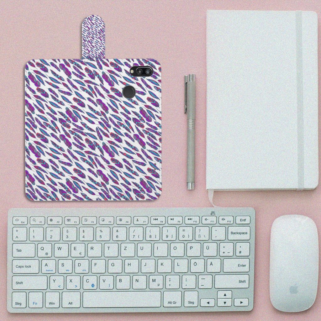 Huawei P20 Lite Telefoon Hoesje Feathers Color