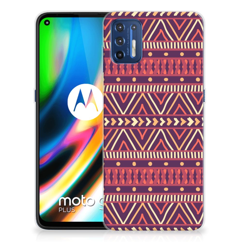 Motorola Moto G9 Plus TPU bumper Aztec Paars B2C Telecom