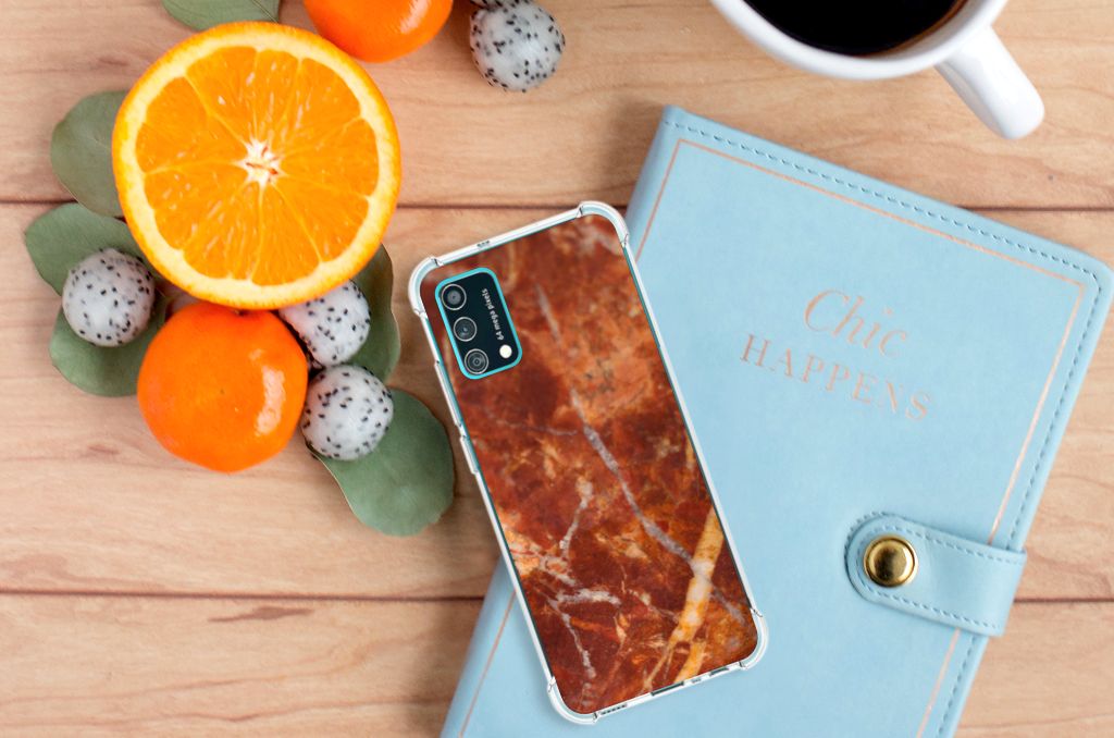 Samsung Galaxy M02s | A02s Anti-Shock Hoesje Marmer Bruin B2C Telecom