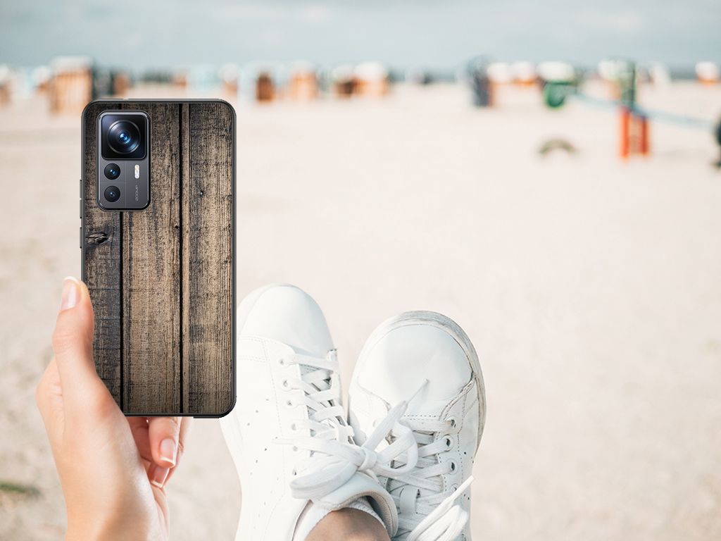 Xiaomi 12T | 12T Pro Houten Print Telefoonhoesje Steigerhout B2C Telecom
