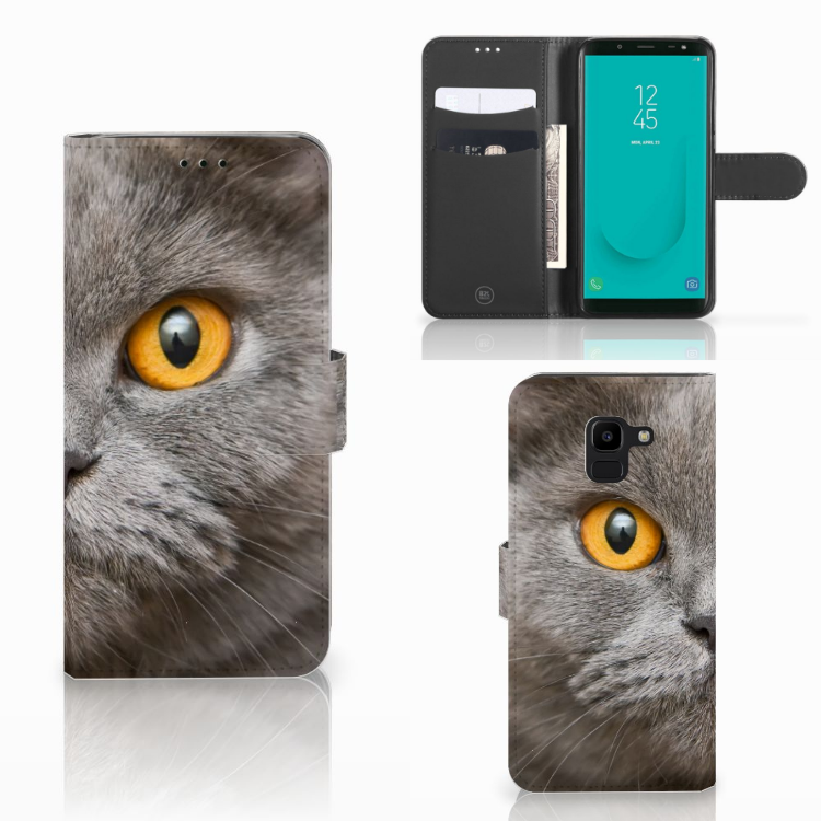 Telefoonhoesje met Pasjes Samsung Galaxy J6 2018 Britse Korthaar