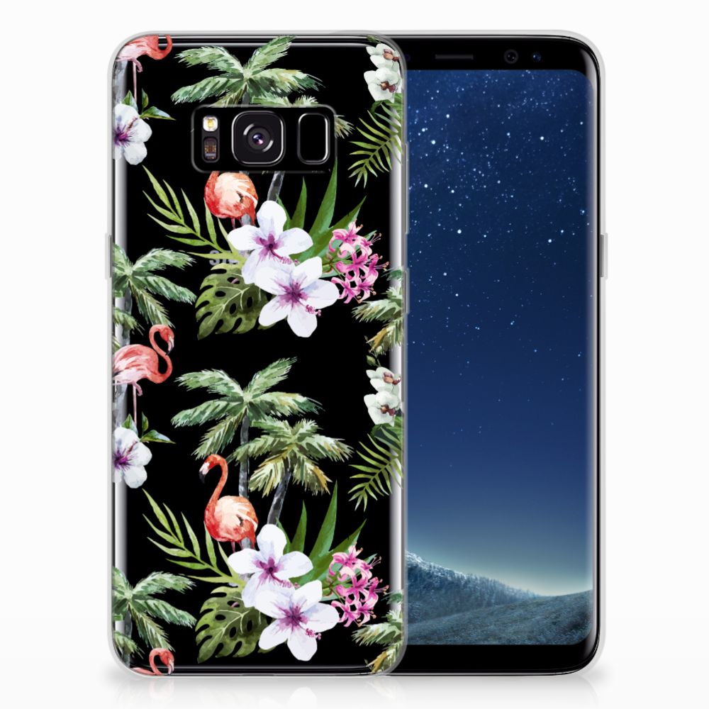 Samsung Galaxy S8 TPU Hoesje Flamingo Palms