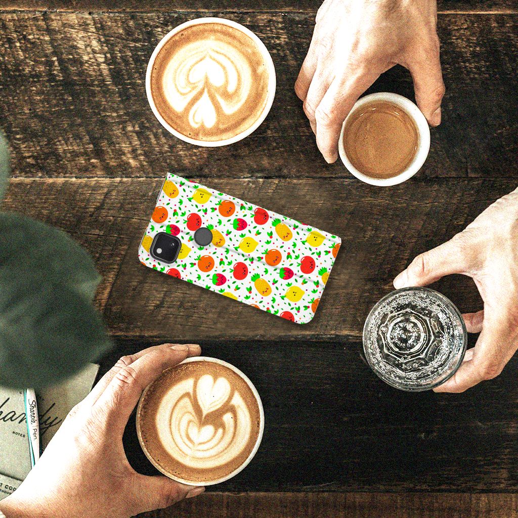Google Pixel 4a Flip Style Cover Fruits - B2C Telecom