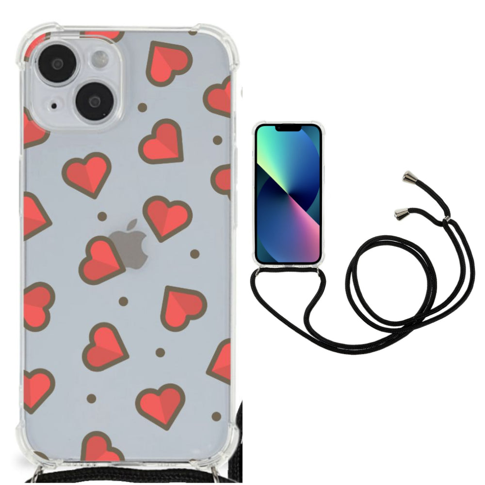 iPhone 14 Doorzichtige Silicone Hoesje Hearts