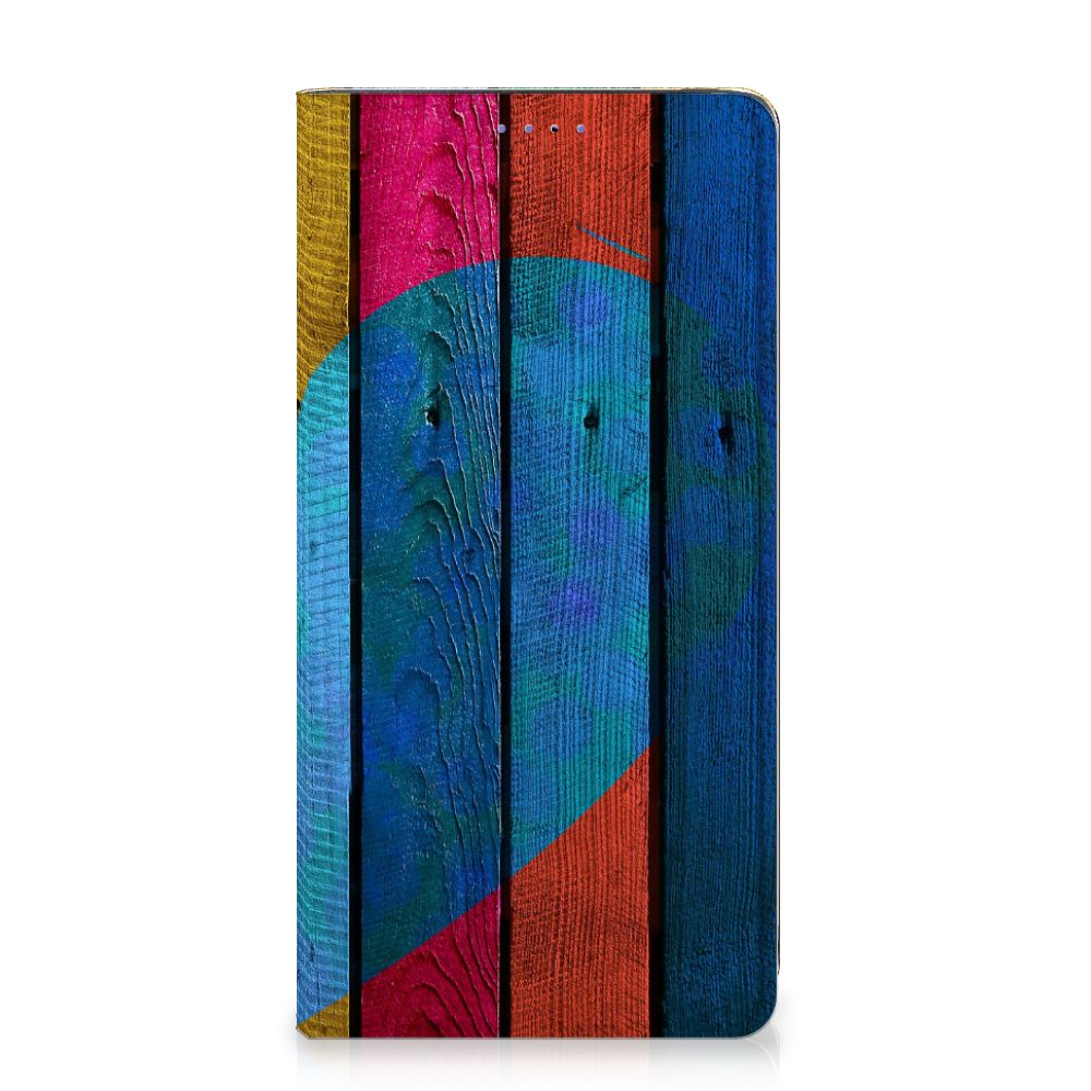 Samsung Galaxy A51 Book Wallet Case Wood Heart - Cadeau voor je Vriend - B2C Telecom