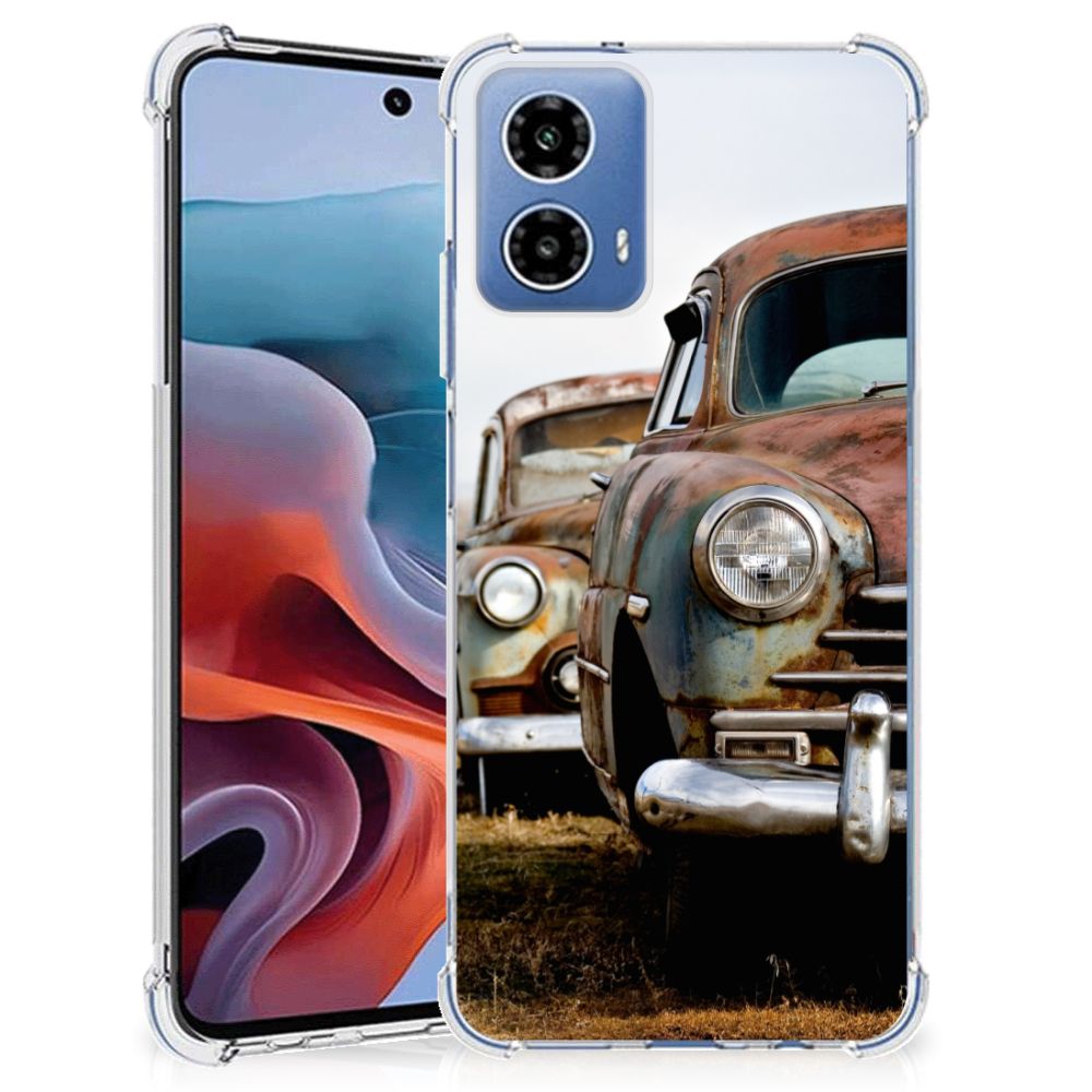 Motorola Moto G34 Anti-shock Hoesje met foto Vintage Auto