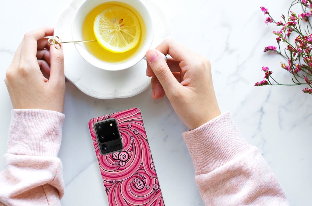 Samsung Galaxy S20 Ultra Hoesje maken Swirl Pink B2C Telecom