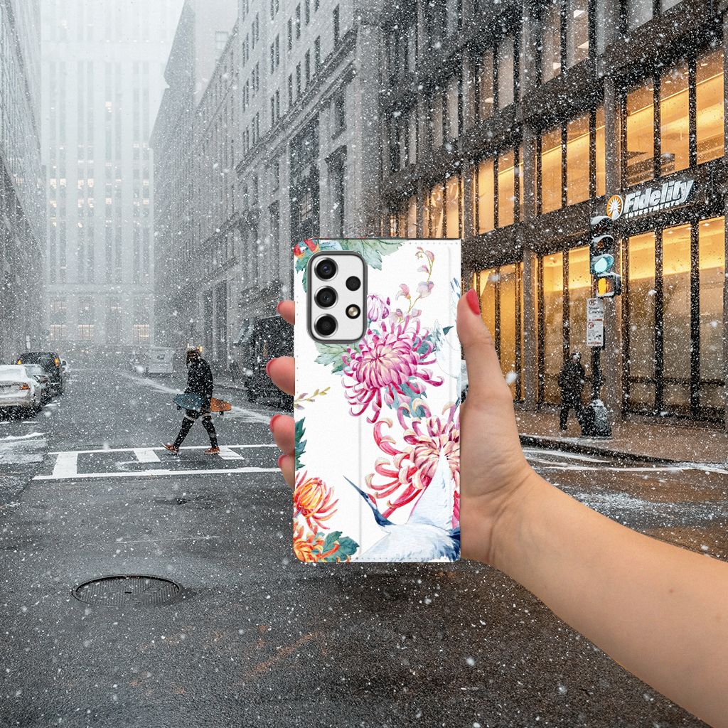 Samsung Galaxy A53 Hoesje maken Bird Flowers - B2C Telecom