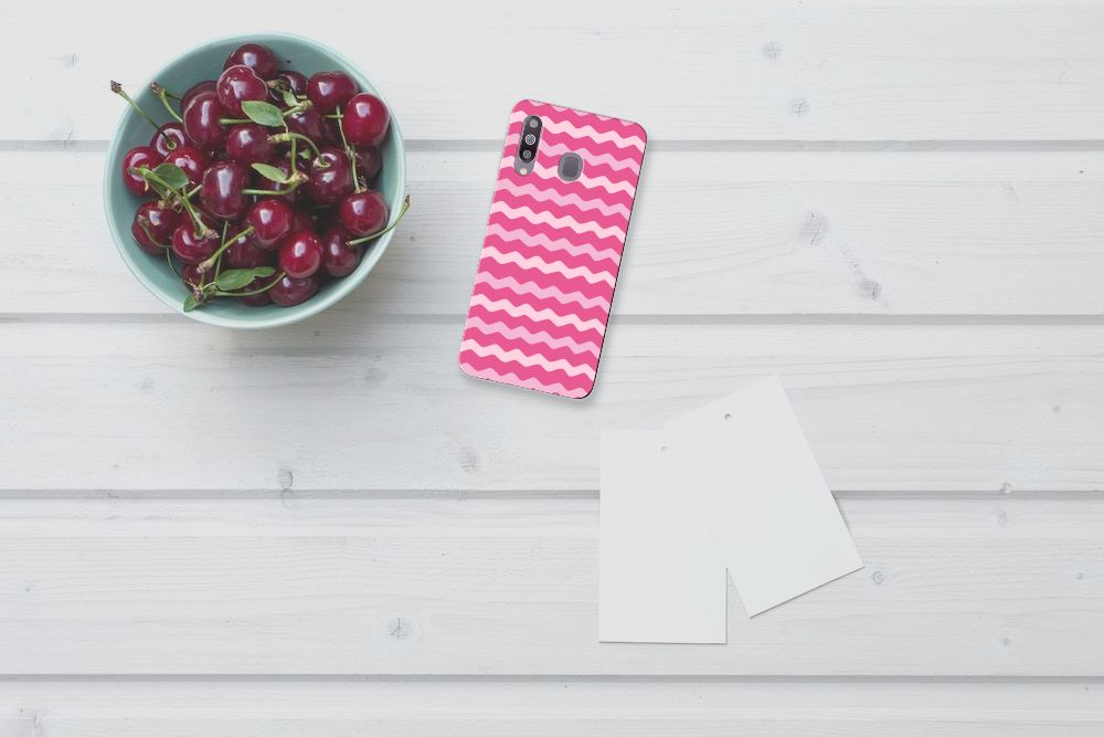 Samsung Galaxy M30 TPU bumper Waves Pink