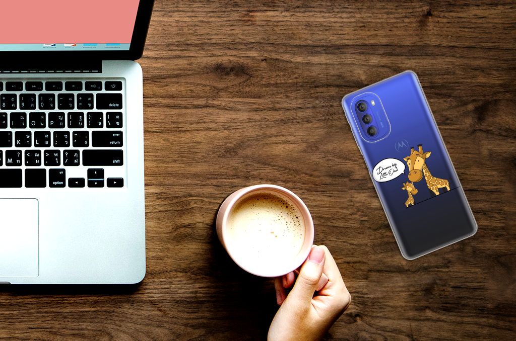 Motorola Moto G51 5G Telefoonhoesje met Naam Giraffe B2C Telecom