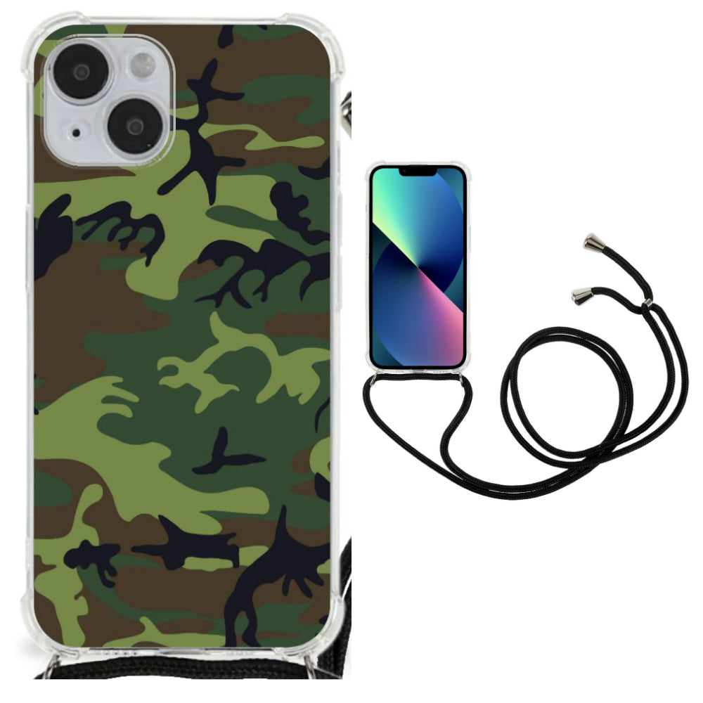 iPhone 14 Plus Doorzichtige Silicone Hoesje Army Dark