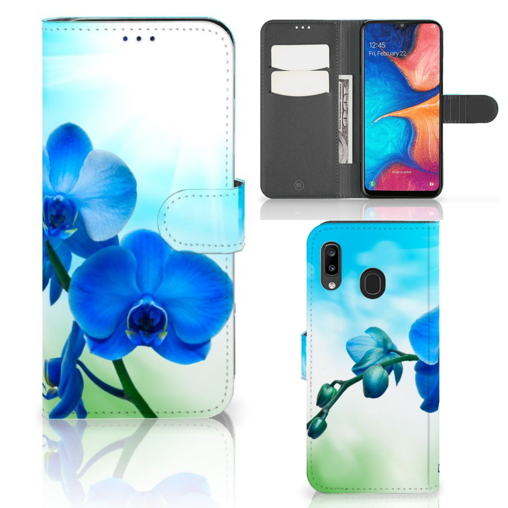 Samsung Galaxy A30 Hoesje Orchidee Blauw - Cadeau voor je Moeder