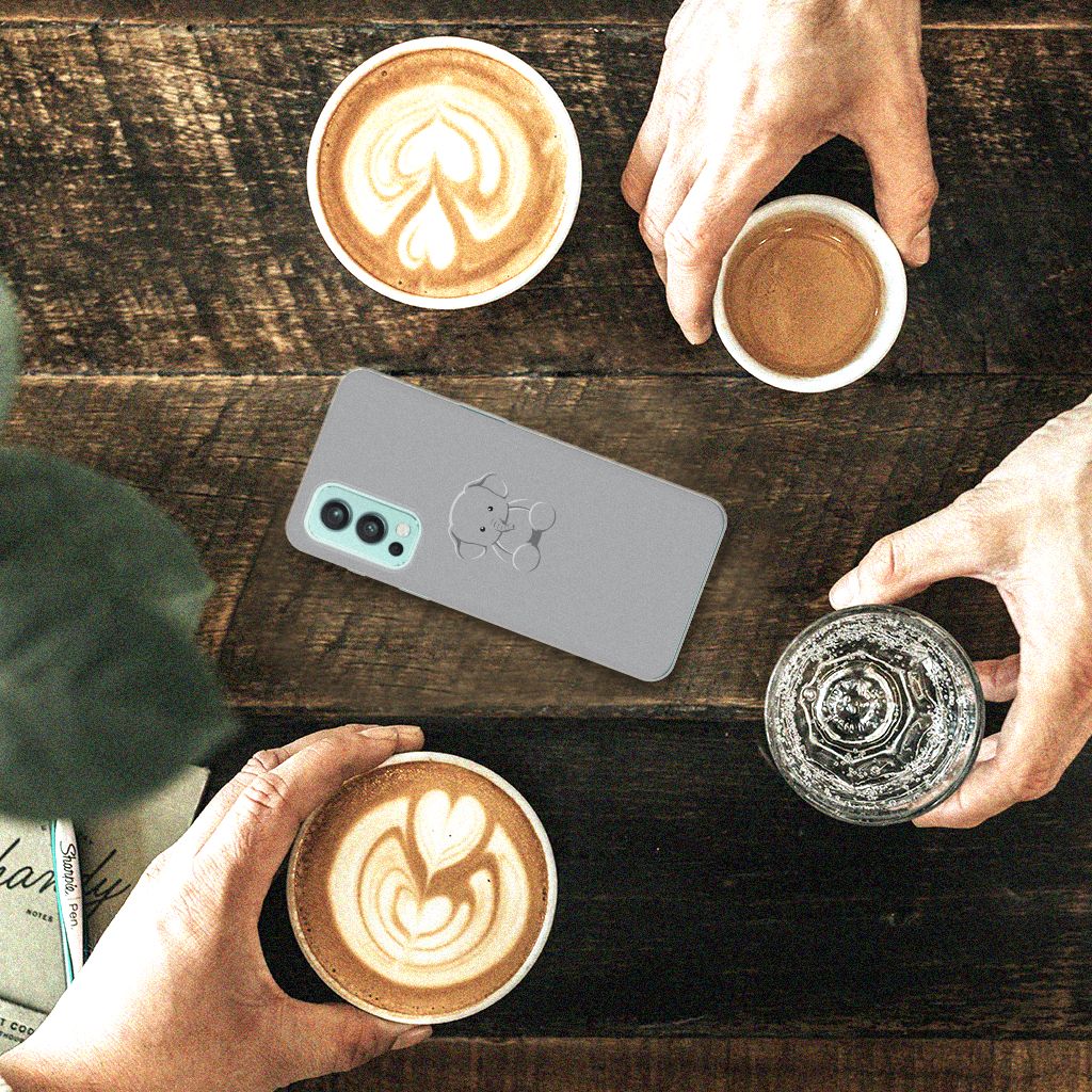 OnePlus Nord 2 5G Telefoonhoesje met Naam Grijs Baby Olifant B2C Telecom