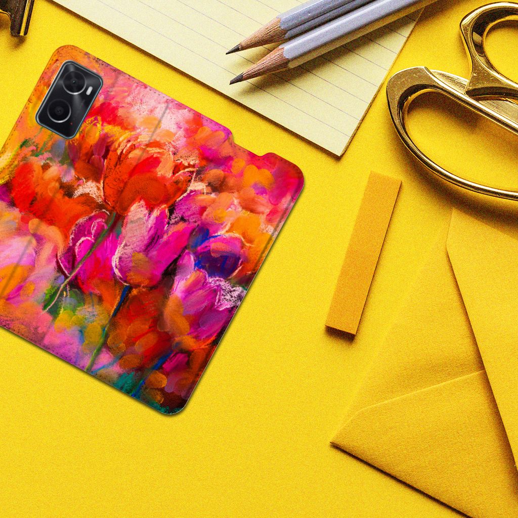 Bookcase OPPO A96 | A76 Tulips - B2C Telecom