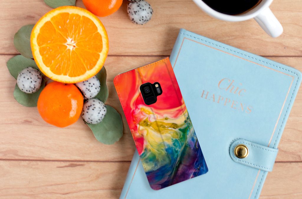 Bookcase Samsung Galaxy S9 Watercolor Dark