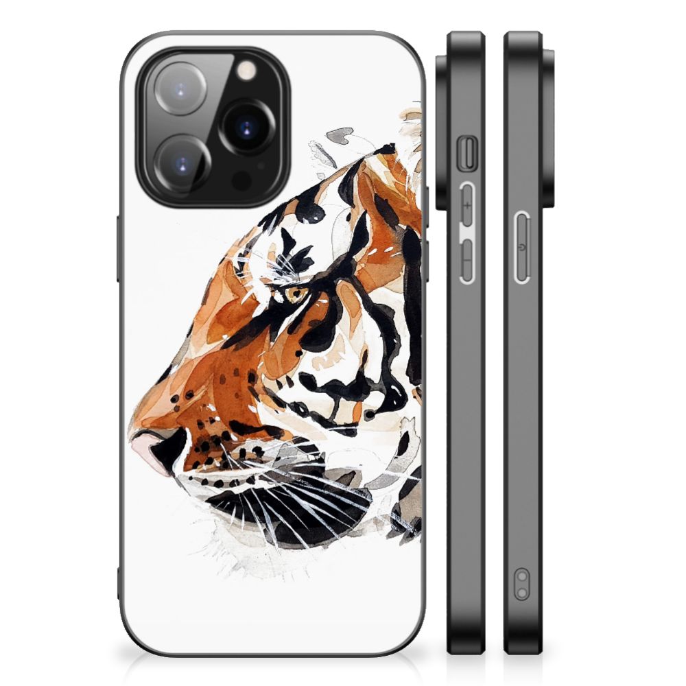 Kleurrijke Telefoonhoesje iPhone 14 Pro Max Watercolor Tiger