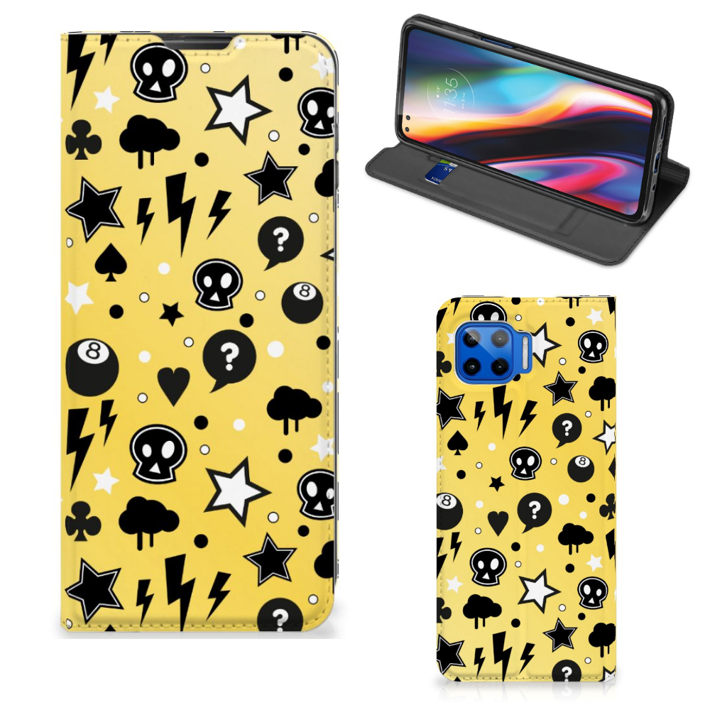 Mobiel BookCase Motorola Moto G 5G Plus Punk Geel - B2C Telecom