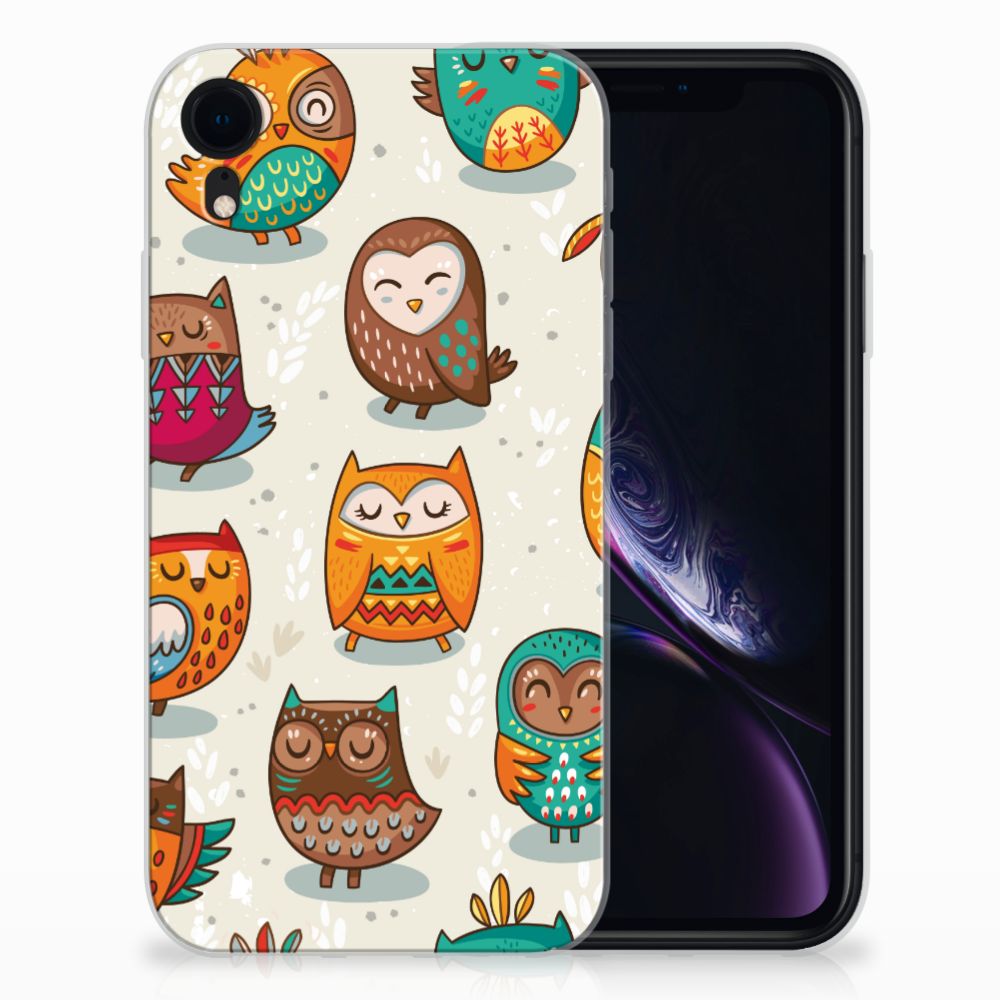Apple iPhone Xr TPU Hoesje Vrolijke Uilen