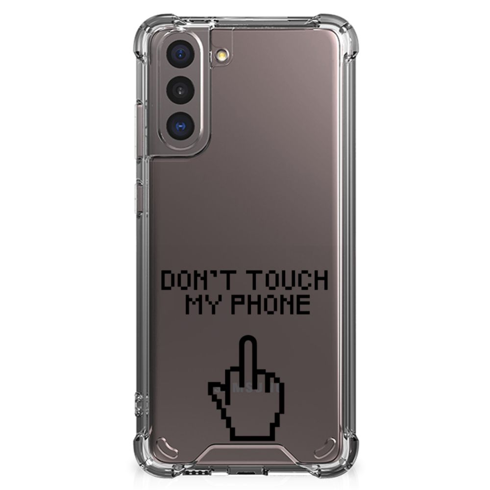 Samsung Galaxy S21 Anti Shock Case Finger Don't Touch My Phone