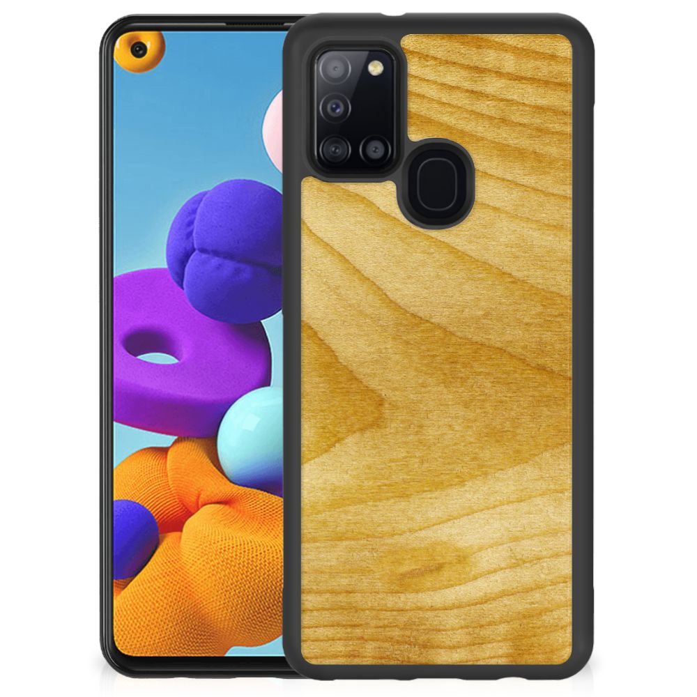 Samsung Galaxy A21s Grip Case Licht Hout