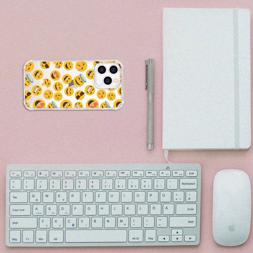 iPhone 14 Pro Doorzichtige Silicone Hoesje Emoji B2C Telecom