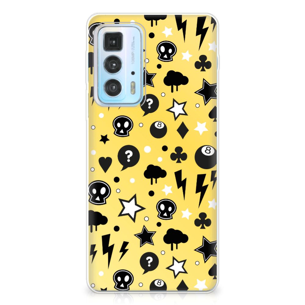 Silicone Back Case Motorola Edge 20 Pro Punk Geel