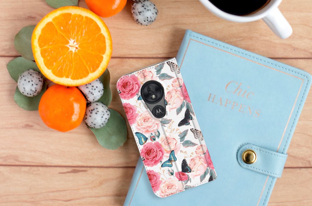 Motorola Moto G7 Play Smart Cover Butterfly Roses - B2C Telecom