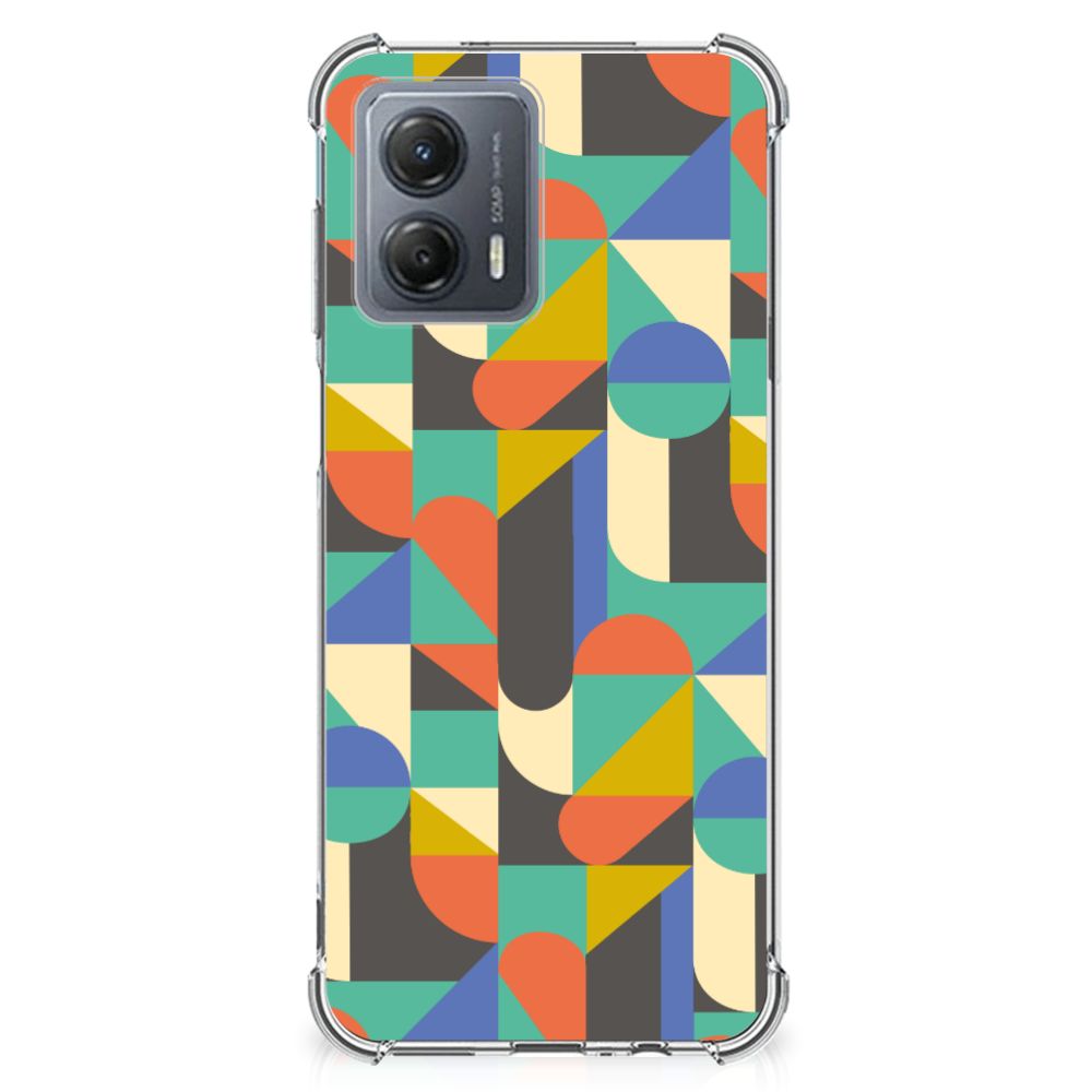 Motorola Moto G53 Doorzichtige Silicone Hoesje Funky Retro B2C Telecom