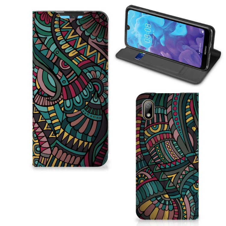Huawei Y5 (2019) Hoesje met Magneet Aztec - B2C Telecom