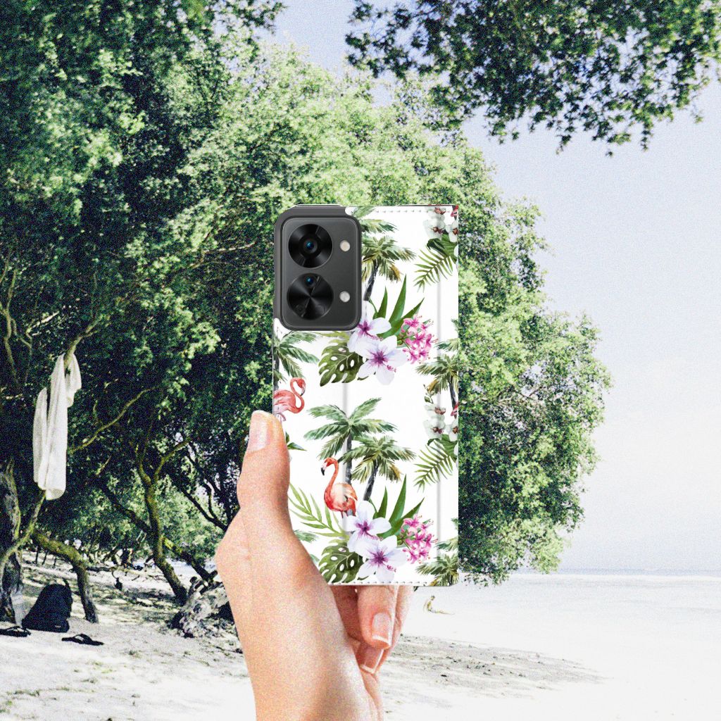 OnePlus Nord 2T Hoesje maken Flamingo Palms - B2C Telecom