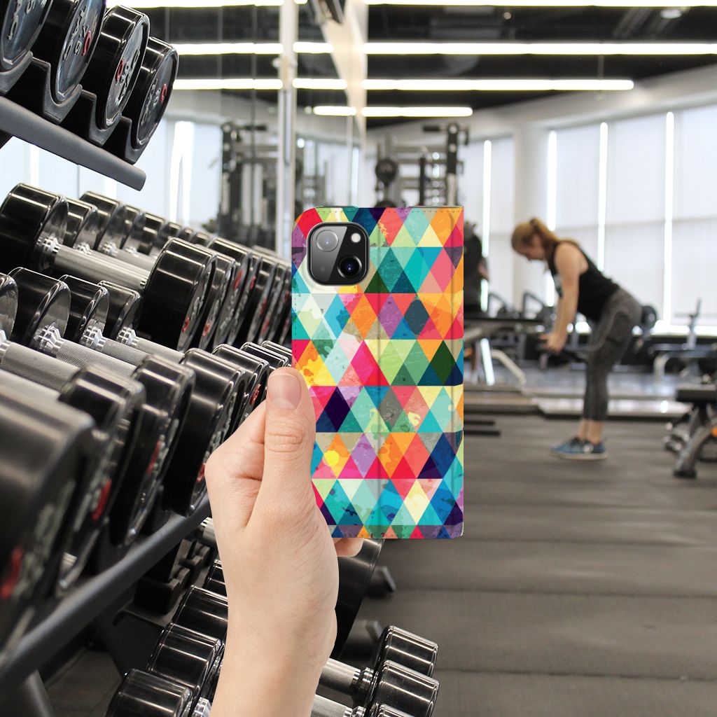 Apple iPhone 14 Plus Hoesje met Magneet Geruit