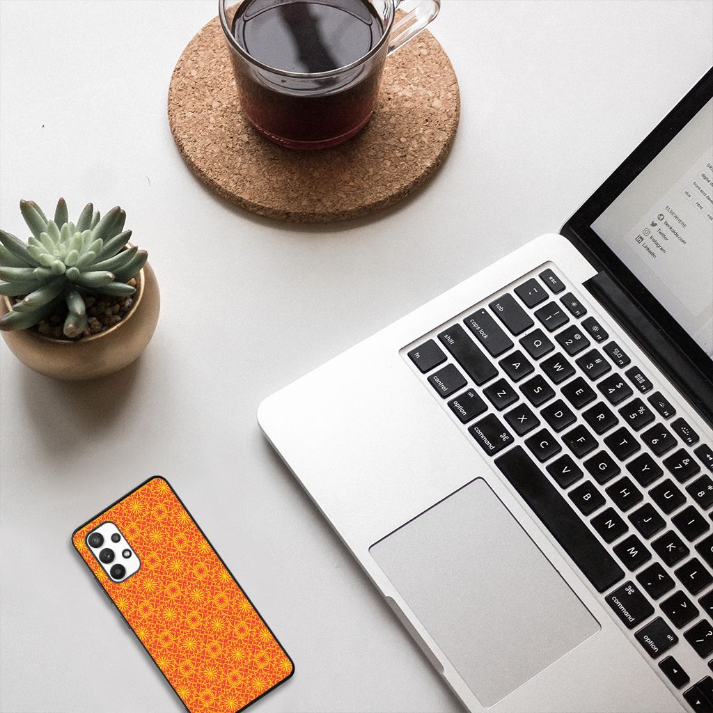 Samsung Galaxy A32 4G | A32 5G Enterprise Editie Back Case Batik Oranje B2C Telecom