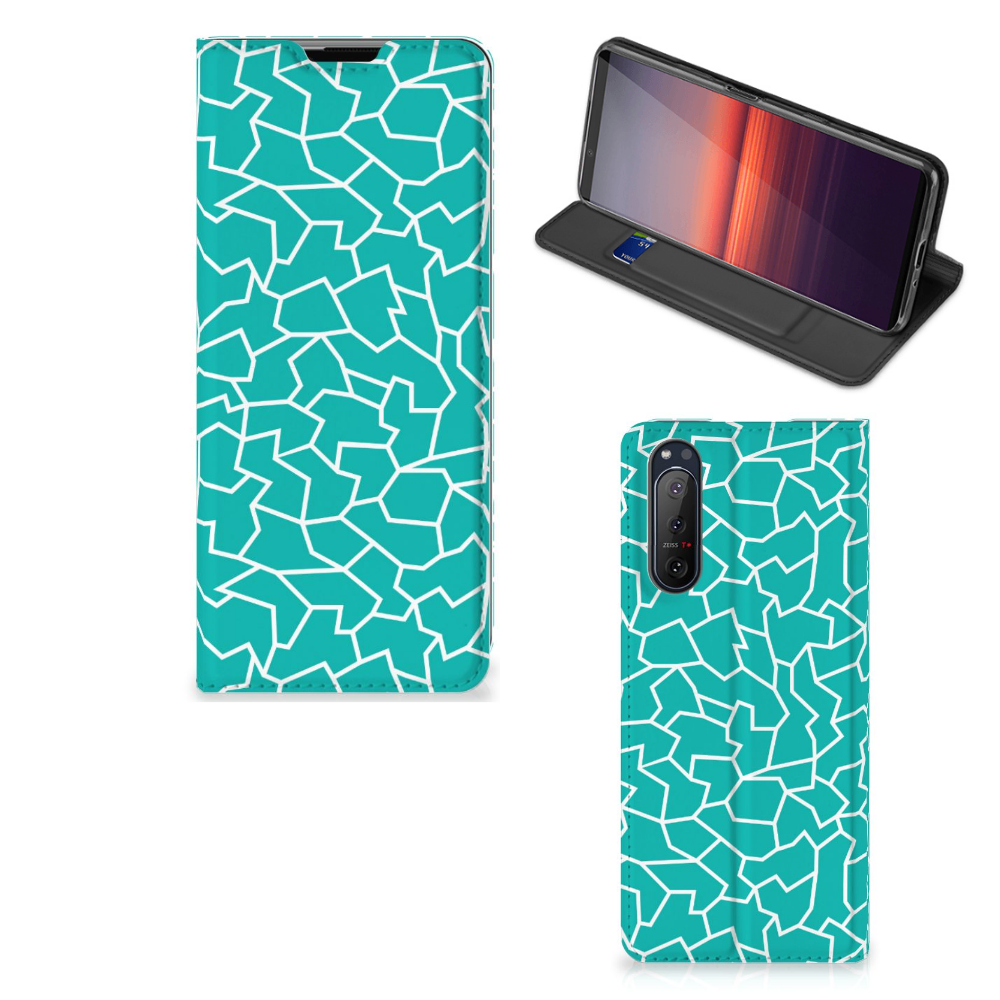 Sony Xperia 5 II Bookcase Cracks Blue - B2C Telecom